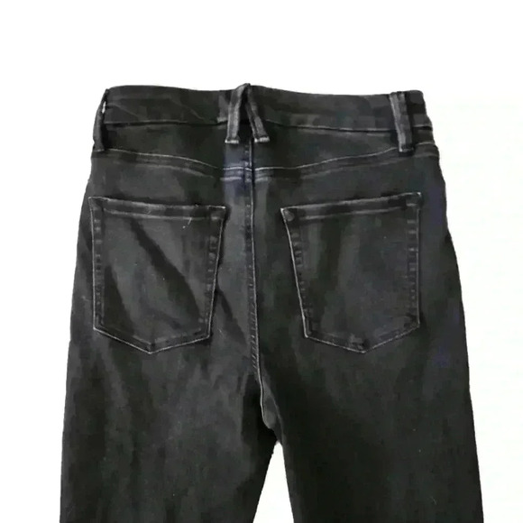 Good American Black Distressed High Rise Skinny Jeans 6/28 - Picture 3 of 10